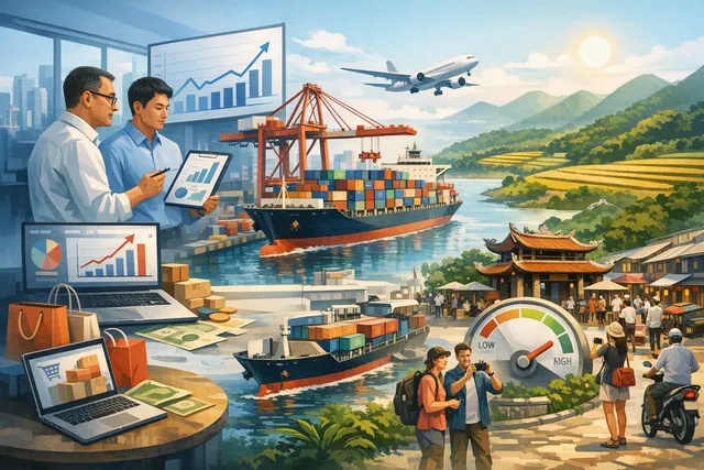 What did DBS Bank strategists Taimur Baig and Nathan Chow project about Vietnam’s economic performance in August 2026—including the expected