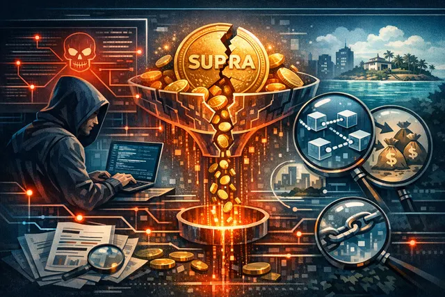 Conceptual illustration of a DeFi oracle exploit — a broken price feed mechanism allowing a hacker to drain funds from a lending protocol.
