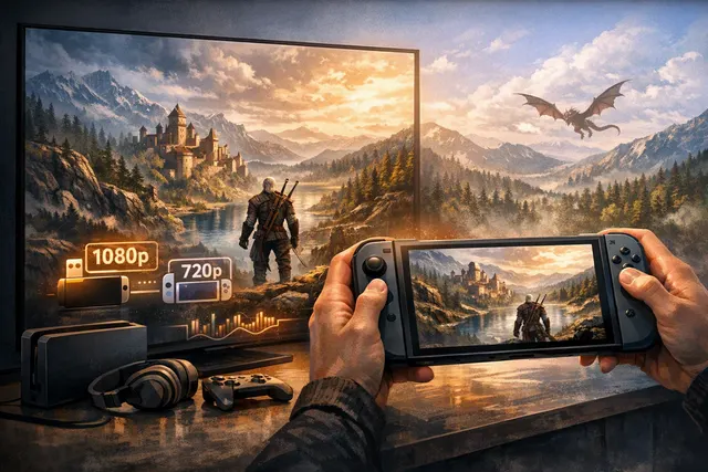The Witcher 3 Wild Hunt Remastered shown as a Nintendo Switch 2 game