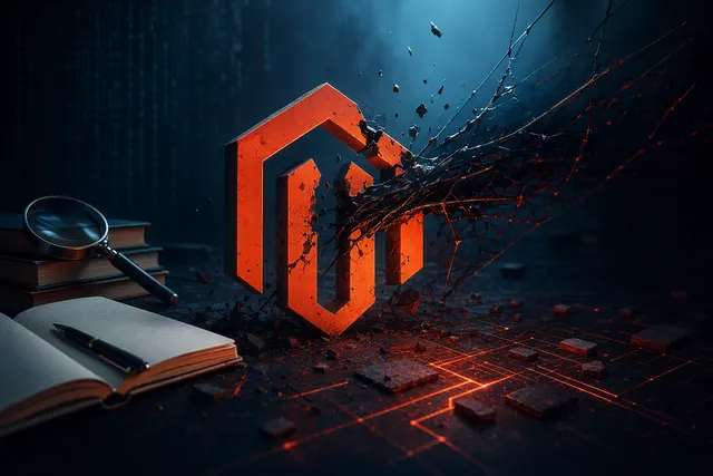 Cybersecurity illustration representing an actively exploited Magento and Adobe Commerce zero-day