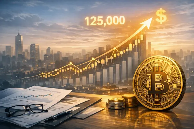Editorial illustration of Bitcoin and Strategy price forecasts