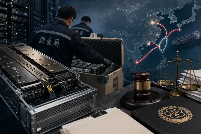 Illustration representing an investigation into smuggling AI servers containing Nvidia chips