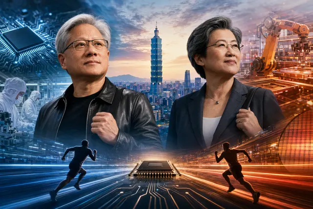 Nvidia CEO Jensen Huang and AMD CEO Lisa Su arriving in Taipei ahead of Computex 2026 amid AI chip competition