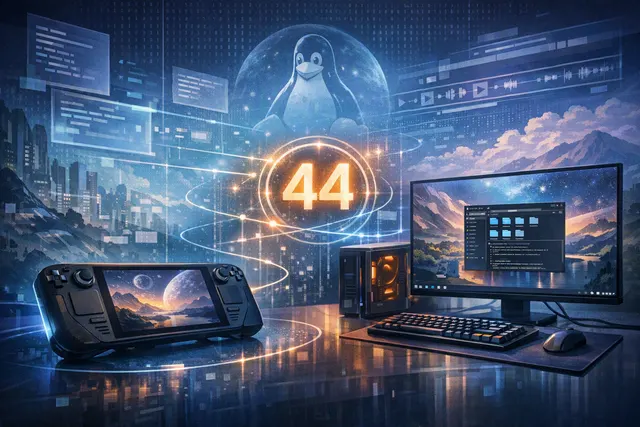 What is Bazzite Linux’s Deck 44 release, and how does it complete the Fedora 44 transition and reunify the desktop and handheld editions whi