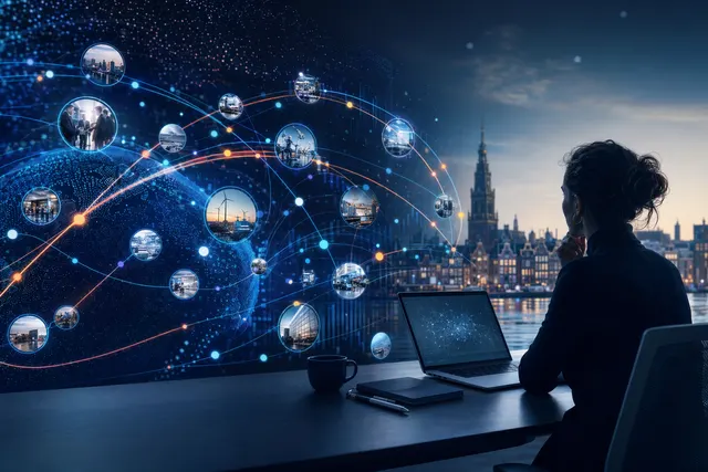 Illustration representing AI analyzing startup signals and company data for private market intelligence