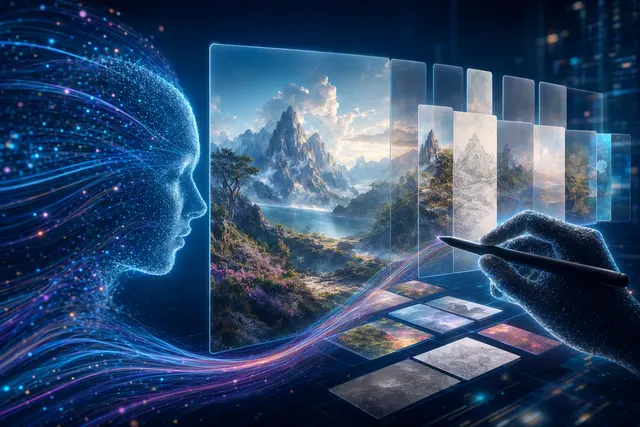 Editorial illustration representing Tencent’s Hy Image 3.5 Preview and its consumer AI strategy
