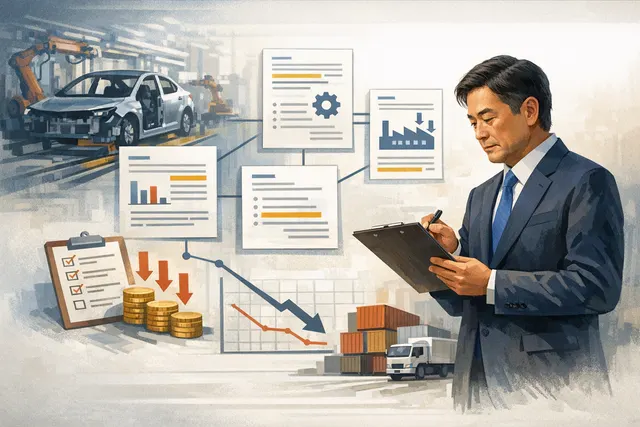 Toyota CEO Kenta Kon leading a finance-led restructuring strategy focused on cost-cutting and hybrid expansion.