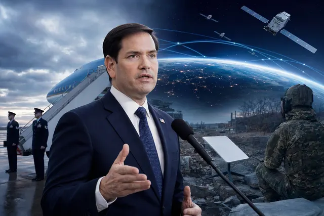 AI-generated illustration representing the debate over Starlink and Starshield satellite communications in Ukraine