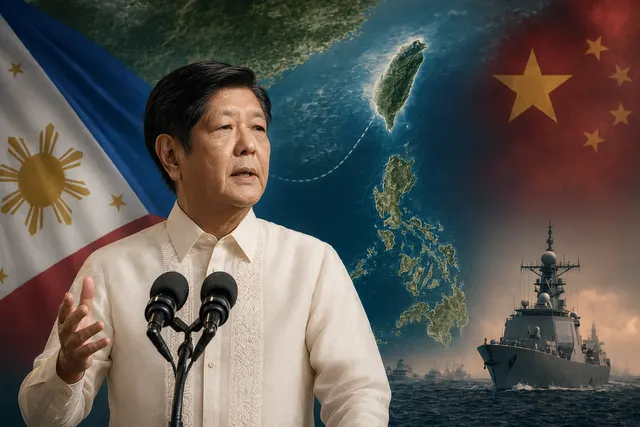 Illustration representing tensions between the Philippines, Taiwan, and China in the western Pacific
