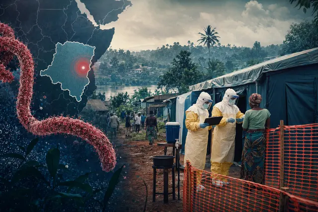 Illustration of Ebola virus outbreak response in Democratic Republic of Congo
