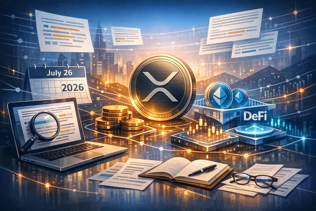 Abstract digital network visualization representing Flare Network's XRPFi initiative, connecting XRP to decentralized finance through FXRP and FAssets.