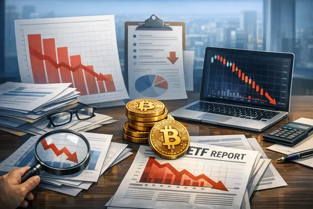 Chart showing record Bitcoin ETF outflows and BlackRock IBIT performance in June 2026