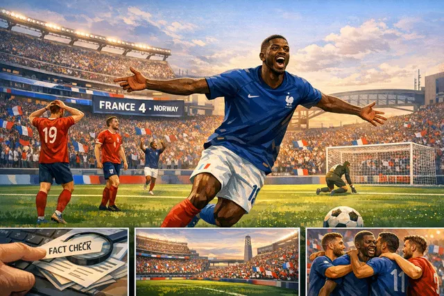 AI-generated image representing the Norway vs. France 2026 World Cup Group I match at Gillette Stadium