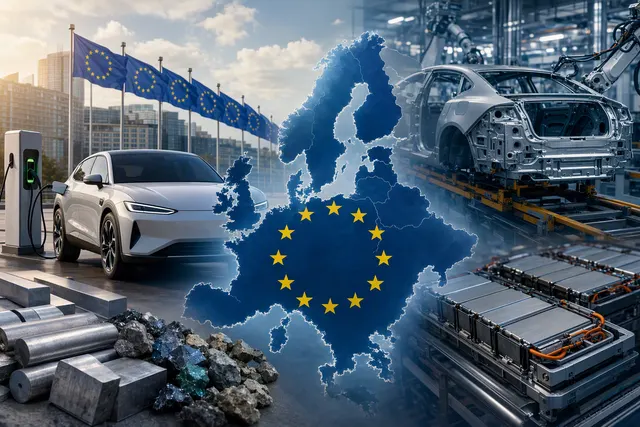 Illustration of the EU Industrial Accelerator Act's potential effect on electric-vehicle supply chains and prices