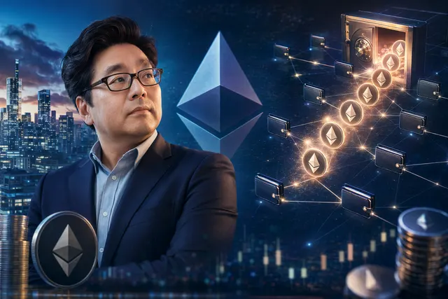 Illustration of a large Ethereum purchase linked to Bitmine and Tom Lee