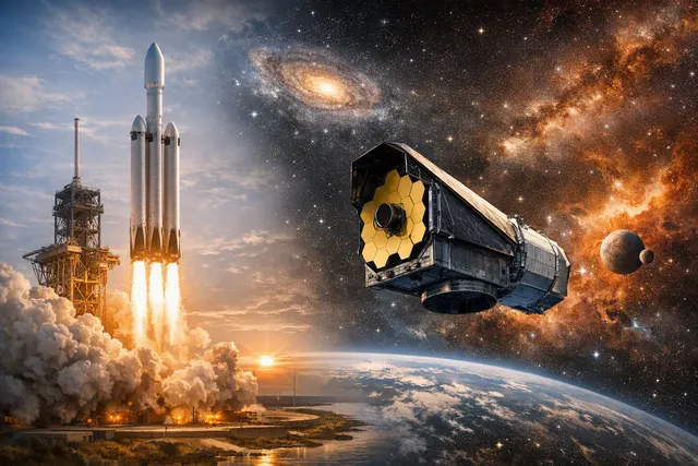 Illustration of NASA’s Nancy Grace Roman Space Telescope observing a wide field of stars and galaxies