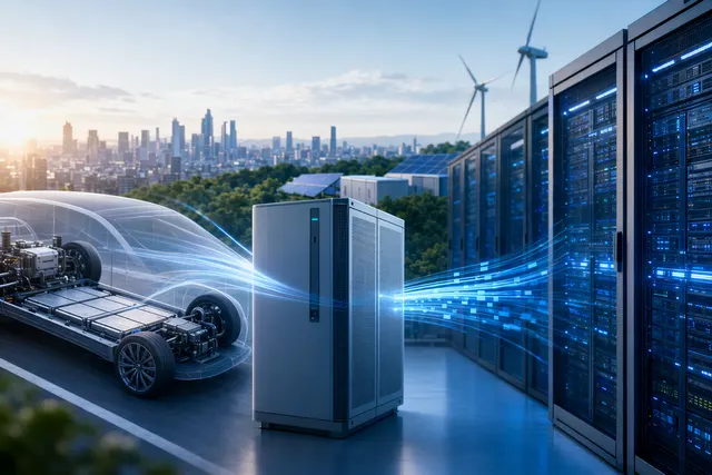 AI data center energy storage systems and battery modules illustrating Panasonic’s infrastructure pivot