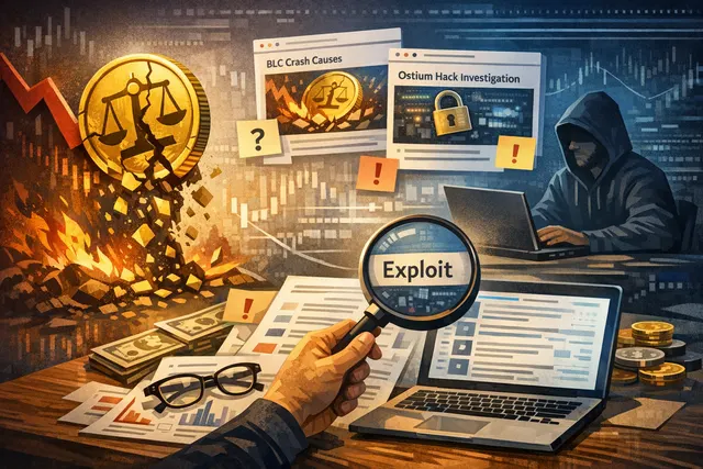 Search & fact-check with cited sources for What caused the Balance Coin (BLC) 99% crash, how does it relate to the Ostium $18 million exploi