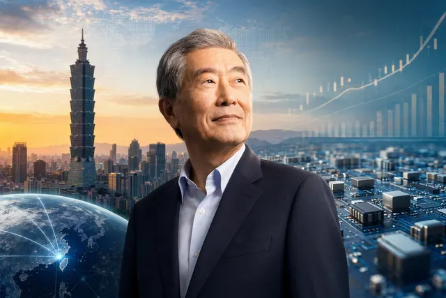 Illustration of Taiwan billionaire Pierre Chen rising in wealth rankings