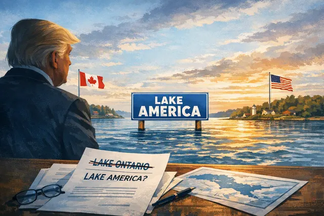 What did President Donald Trump propose regarding renaming the U.S. Canada shared Lake Ontario “Lake America,” why did he make the proposal