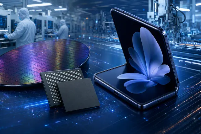 Editorial illustration of advanced LPDDR6 mobile memory chips