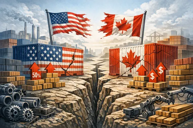 What caused U.S. Canada trade negotiations to collapse, what 50 percent U.S. tariffs and Canada’s planned dollar for dollar retaliation cove