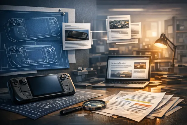 Valve hardware lineup showing Steam Deck 2 concept and Steam Machine console with Steam Controller