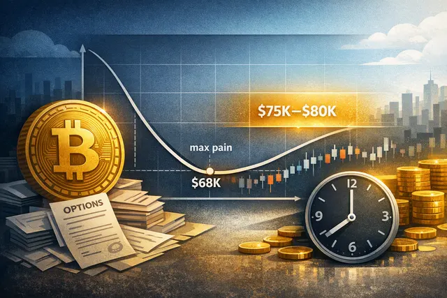 Illustration of Bitcoin volatility around the $75,000 and $80,000 options strikes
