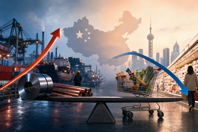 Editorial illustration for China’s September producer and consumer inflation figures
