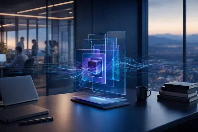 Illustration representing an enterprise AI delivery platform building custom AI applications for companies