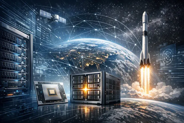 Illustration of Nvidia Vera Rubin AI infrastructure supporting Grok and orbital computing