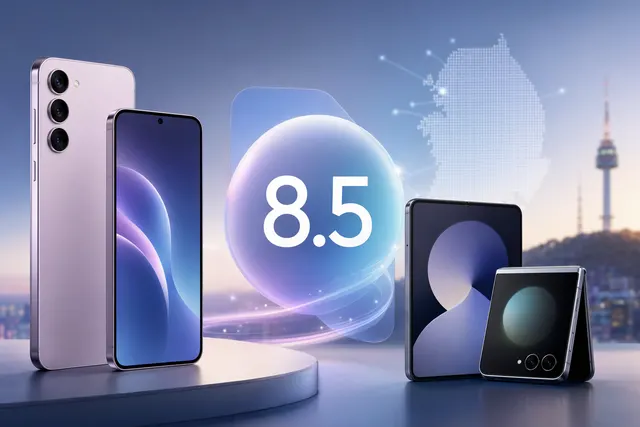 Samsung Galaxy smartphone displaying the One UI 8.5 interface update