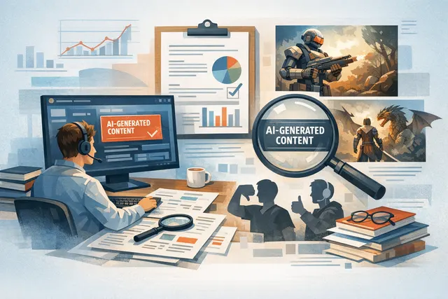 Steam game store page concept art with AI disclosure label