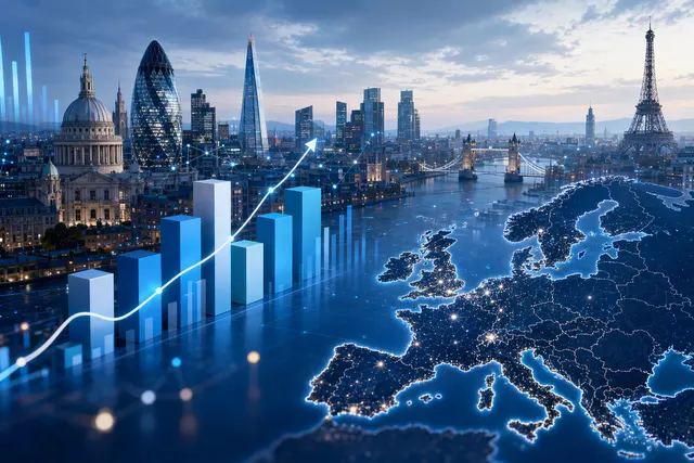Illustration representing European tech startup funding growth and venture capital investment