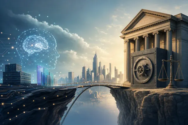 AI-generated illustration of artificial intelligence and regulated banking