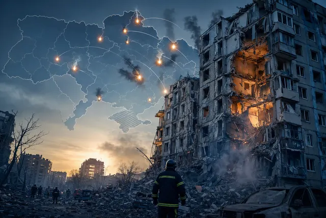 What happened in Russia’s Sunday and Monday strikes across Ukraine, including the Kharkiv apartment block bombing, where were people killed