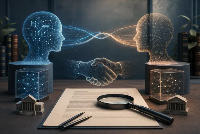 Editorial illustration representing reciprocal AI safety testing between OpenAI and Anthropic