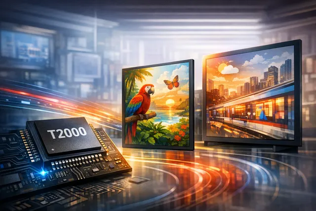 Himax T2000 Color ePaper Timing Controller powering a large-format dynamic ePaper signage display.