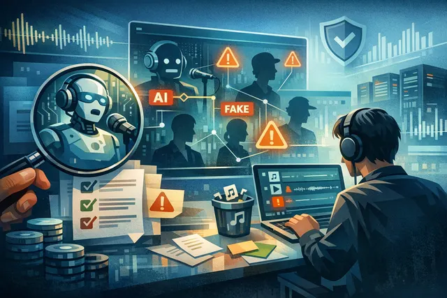 Search & fact check with cited sources for What specific actions has Spotify taken over the past year to combat AI generated music spam, inc