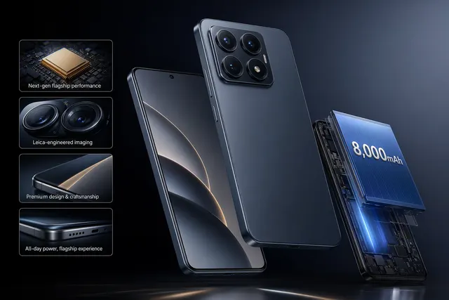 Concept image of a Xiaomi 17 Max smartphone highlighting large battery and flagship design