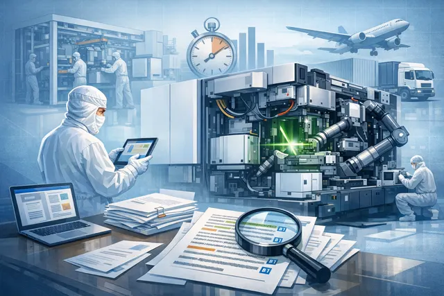 ASML chip manufacturing equipment in a clean room facility