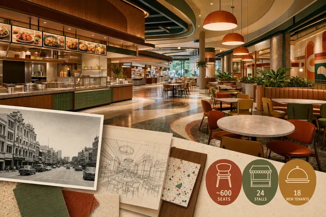 AI-generated illustration accompanying a story about Food Opera’s reopening at ION Orchard