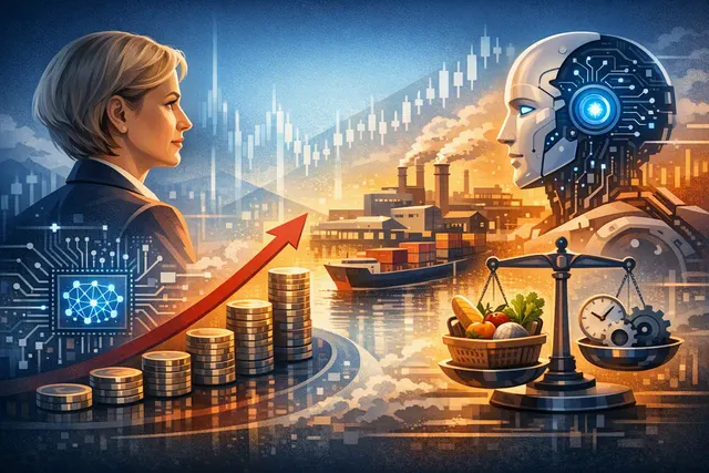 What did Swiss National Bank governing board member Petra Tschudin say about how artificial intelligence could affect inflation in the short