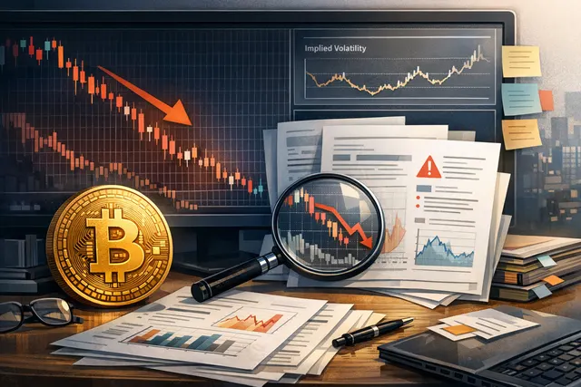 Bitcoin price chart with bearish and bullish indicators overlaid, representing the conflicting market signals in June 2026.