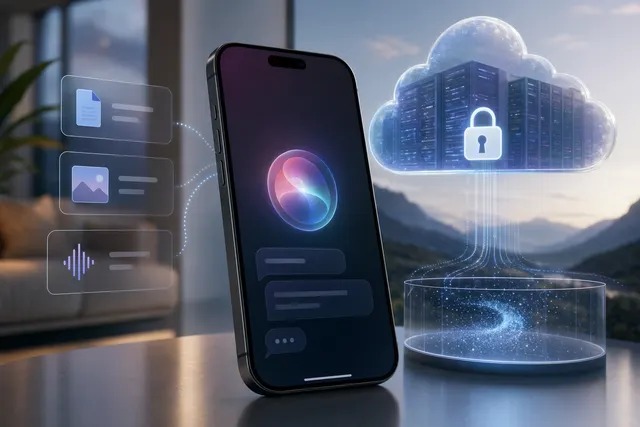 Concept image of Apple’s next‑generation Siri chatbot app with privacy‑focused AI features