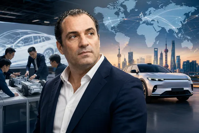 Illustration of Stellantis turnaround strategy involving EV partnerships and global auto production