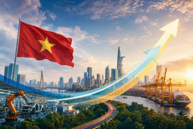 AI-generated editorial illustration for an article on Vietnam’s third-quarter 2026 economic growth