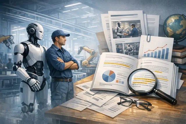 AI-generated editorial hero image representing Figure AI's humanoid robot fleet outnumbering human employees in 2026.