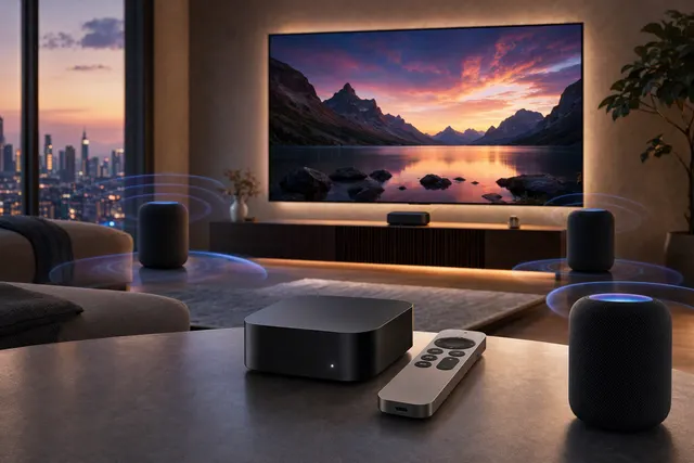 Conceptual editorial illustration for the Apple TV 4K announcement.