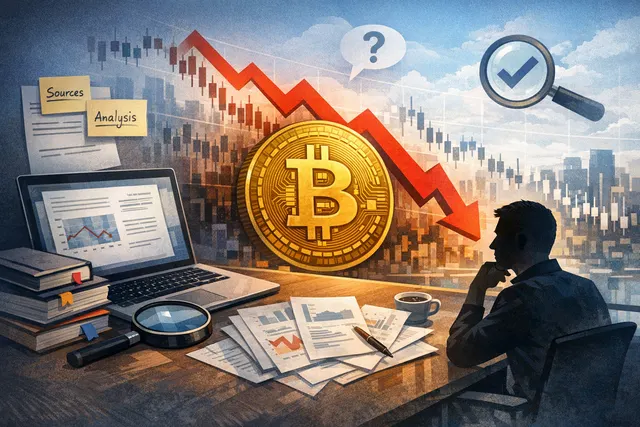 Bitcoin price chart with bear market indicators and macro analysis overlays